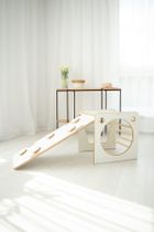 tupti.wood, kostka wielozadaniowa + mała zjeżdżalnia, chmurki