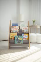 tupti.wood, mini biblioteczka montessori, szara
