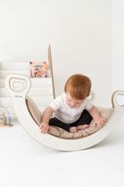 tupti.wood, poduszka do bujaka montessori, materac do małego bujaka, beżowy