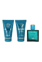 Versace, Eros Pour Homme, zestaw: woda toaletowa, 50 ml + żel pod prysznic, 50 ml + balsam po goleniu, 50 ml
