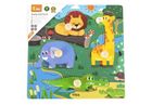 Viga, puzzle z rączką, dzikie zwierzęta, 4 elementy