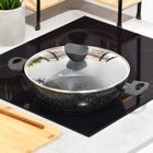 Vilde, Black line, patelnia granitowa głęboka ze szklaną pokrywką, 28 cm, 3,5 l