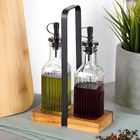 Vilde, butelka na oliwę i ocet, szklana ze stojakiem, 190 ml, 3 elementy