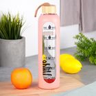 Vilde, butelka na wodę, szklana z silikonowym pokrowcem, łososiowa, 1l