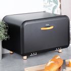 Vilde, chlebak metalowy, czarny, 35,5-21-23,5 cm