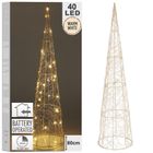 Vilde, choinka świecąca stożek, złota, 40 LED, 80 cm
