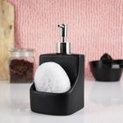 Vilde, dozownik płynu do naczyń z pojemnikiem na gąbkę i z gąbką ceramiczny, czarny, 400 ml