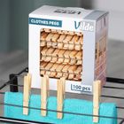 Vilde, klamerki na pranie, bambusowe, 100 szt.