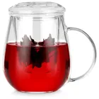 Vilde, kubek z zaparzaczem i pokrywką, szklany, 530 ml