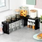 Vilde, półka kuchenna, narożna, czarna, 47-32-15,5 cm