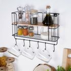 Vilde, półka ścienna z wieszakami, metalowa, 41-12-25,5 cm