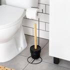 Vilde, stojak na papier toaletowy, ze szczotką, czarny, 53 cm