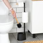 Vilde, stojak na papier toaletowy ze szczotką, czarny, 66 cm