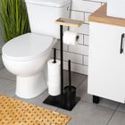 Vilde, stojak na papier toaletowy, ze szczotką, czarny, 68,5 cm