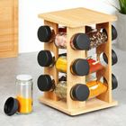 Vilde, stojak na przyprawy z pojemnikami, drewniany, obrotowy, 13 el.