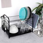 Vilde, suszarka na naczynia, czarna dwupoziomowa, 51.5-24.5-33 cm