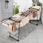 Vilde, suszarka na pranie, metalowa, czarna rozsuwana XXL, 204-260-56-103 cm