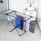 Vilde, suszarka na pranie, metalowa i rozsuwana, czarna, rozmiar XXL, 108-182 cm