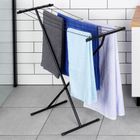 Vilde, suszarka na pranie metalowa, składana, czarna, 91-84 cm