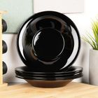 Vilde, talerze obiadowe głębokie szklane, czarne, 21,5 cm, 400 ml, 6 szt.