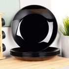 Vilde, talerze obiadowe płytkie szklane czarne 25,5 cm 6 szt.