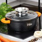 Vilde, Terruna Aroma, garnek ze szklaną pokrywką, granitowy, 20 cm, 2,1l