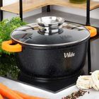 Vilde, Terruna Aroma, garnek ze szklaną pokrywką, granitowy, 24 cm, 4l