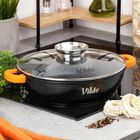 Vilde, Terruna Aroma, patelnia granitowa, ze szklaną pokrywką, głęboka, 28 cm, 3,3l