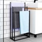 Vilde, wieszak na ręczniki stojący, metalowy, czarny