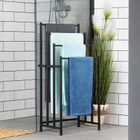 Vilde, wieszak na ręczniki stojący, metalowy, czarny