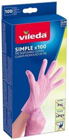 Vileda, Natural Latex, rękawice lateksowe, rozmiar S/M, 100 szt