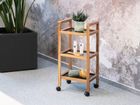 Wenko, Fondi, mobilny regał z drewna akacji, 3 poziomy, 76,5 cm