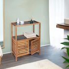 Wenko, Fondi, regał łazienkowy z szafką z drewna akacji, 86 cm