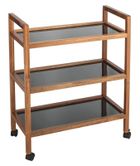 Wenko, Fondi, szeroki mobilny regał z drewna akacji, 76,5 cm