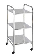 Wenko, regał łazienkowy na kółkach z trzema półkami, stal, 32-71-36.5 cm