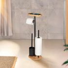 Wenko, Rivalta, stojak na papier toaletowy i szczotkę wc z półką na telefon, 4w1