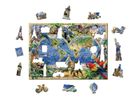 Wooden.City, Zwierzęta świata, mapa, drewniane puzzle z figurkami, 1010 elementów