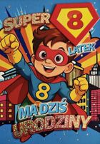 YEKU, karnet, Urodziny 8 chłopiec, Superbohater