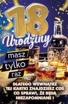 Yeku, karnet z nakładką na butelkę, 18 Urodziny