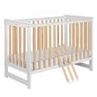 Yoonco, IWI, łóżeczko drewniane z barierką, białe/buk