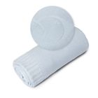 Yoonco, kocyk bambusowy, niebieski, 80-100 cm