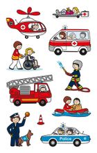 Z-Design, naklejki papierowe, strażak, policjant