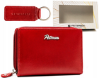 Zestaw: Portfel, Brelok, czerwony, skórzany, RFID, Peterson
