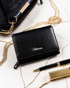 Zestaw prezentowy: Portfel, Brelok, czarny, skórzany, Peterson