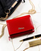 Zestaw prezentowy: Portfel, Brelok, czerwony, skórzany, Peterson