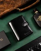 Zestaw prezentowy: Portfel skórzany, Brelok, czarny, Peterson