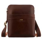 Zestaw, Torba listonoszka, Etui na klucze, brązowy, skórzany, Peterson