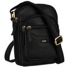 Zestaw, Torba listonoszka, Etui na klucze, czarny, skórzany, Peterson