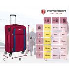 Peterson, walizka kabinowa, czerwono-niebieska, 58 cm