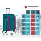 Peterson, walizka, średnia, turkusowo-różowa, 68 cm